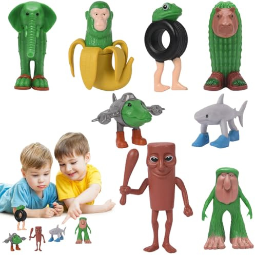 AOOSA 8 PCS Tung Tung Tung Sahur Figuras, Italian Brainrot Figuras de Acción Set, Divertido Coleccionable Juguetes Tralalero Tralala, tiburón Creativo y más Desk Decorations Gifts