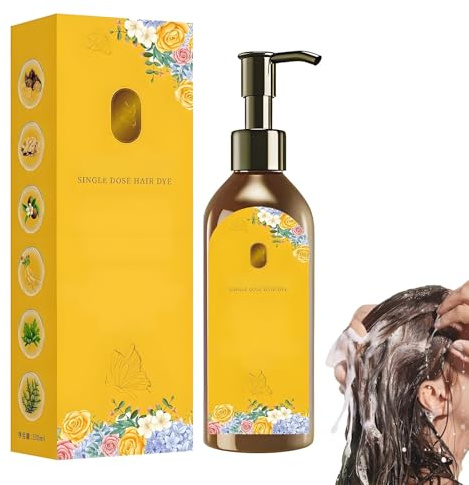 Coloration Capillaire Nourrissante à Base De Plantes,Shampooing De Coloration Capillaire Longue Durée Et Naturel Végétale Cheveux，Shampoing Teinture Cheveux Gris Femme，pour hommes et femmes