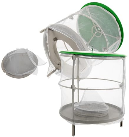SEWACC 2 pièces Piège à Mouches Suspendu avec Housse Anti-Pluie Filet Mesh pour Ranch et Jardin Facile à Utiliser et Stocker pour Espaces Extérieurs Publics