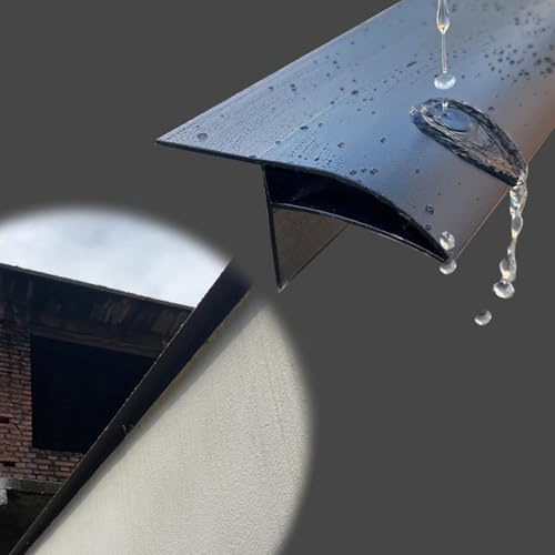 Vibeo Eaves Rain Gutters Drip Lines Outdoor, 2 in Wide Black Drip Edge Trim for Roof, Walls Eagle Beak Drip Strip, Window Sill Nosing Rain Diverter