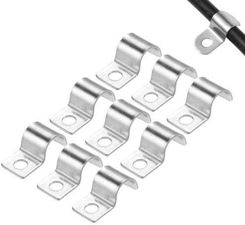 NOLACE 50 Piezas Grapas Cables Pared Acero | para Cables Pared Acero Inoxidable 304 Espesado 8mm Sujeta Cables Pared Abrazaderas Metalicas para Cable Orificio Unico en Fo