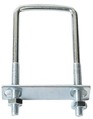 Pernos en U cuadrados 2 juegos de abrazadera cuadrada de hierro duradero, tornillo de perno en U de ángulo recto M6 con perno Squa deflector(2Sets M6x50x80mm)