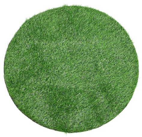YARNOW Kunstrasen Matte Rund 80cm Durchmesser für Garten Terrasse und Küche als Tischdeko und Schachtabdeckung aus Kunststoff