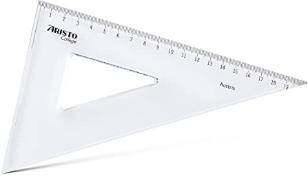 Aristo AR23620 Contrast Dreieck 60° (Hypotenuse 23 cm, Tuschekanten und Facette, Kunststoff) transparent