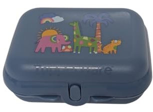 Tupperware Doppia dimensione 2 contenitore per il pane sandwich box asilo lattina (blu scuro Safari)