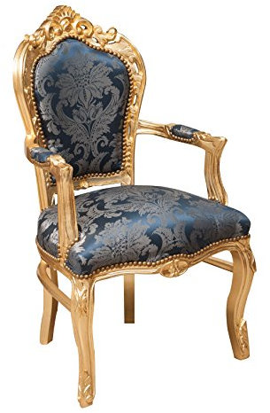 Biscottini Dekorativer Barock-Sessel 107 x 60 x 60 cm | Stühle Luigi XVI gepolstert | Wohnzimmerstuhl im französischen Stil | Sessel im besonderen Stil