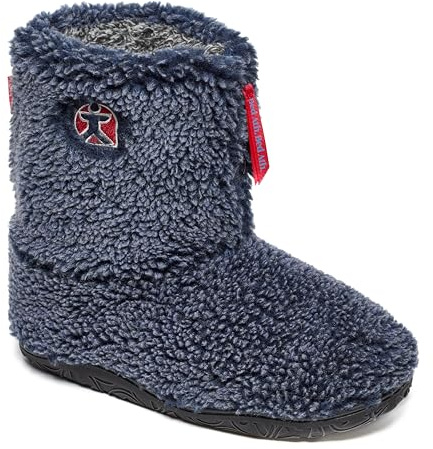 Bedroom Athletics Mens Gosling Snow Tipped Sherpa Slipper Boot Soft Warm fluffy Zip Memory Foam Indoor Outdoor Machine Washable non slip Ankle Boot house Slippers - Peacoat Navy UK 11/12