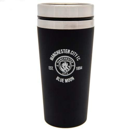 Manchester City FC Executive-Reisebecher Thermoskanne, 450 ml, Edelstahl, mit Henkel, Becher, Reisebecher