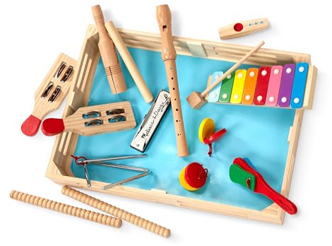 Melissa & Doug Deluxe Band Set with Wooden Musical Instruments & Storage Case
