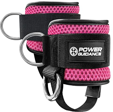 POWER GUIDANCE Fußschlaufen Kabelzug, Kickbacks Fußschlaufe mit D-Ringen für Kabelmaschine, Fußschlaufen Gym für Männer und Frauen Beinstrecker, Gesäßmuskeln und Beintraining
