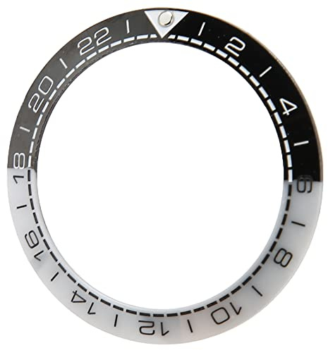 TUORE Inserto de Bisel, Accesorio de Repuesto de Moda de 41,5 Mm, Anillo de Bisel de Reloj de Cerámica para el Hogar (En Blanco y Negro)