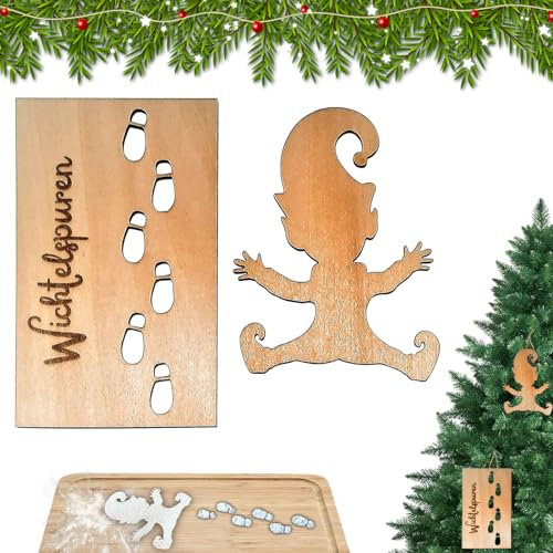 Wichtelschablone Fußabdrücke, Wichtel Fußspuren Schablonen, Weihnachten Wichtel Schablone, Wichtel Fußabdrücke, Wichtel Schablone Fenster Für Weihnachtsdekoration für Böden, Fenstern