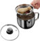 Séparateur de Graisse en Acier Inoxydable, 1000 ml Séparateur de Graisse avec Filtre et Couvercle en Verre Multi-Usages pour Cuisine, Huile, Soupe