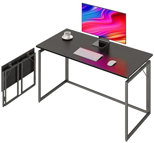 alawooder Folding Desk - 31.5 Wood Top Foldable Desk for Small Spaces | No Assembly Required Compact Desk for Home Office, Writing, and Study