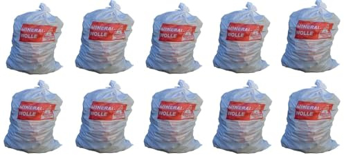 B teurobrecher Mineralwollsack 10 Stück, 140x220 cm, KMF Sack, Big Bag MiWo | Für Mineralfaserabfälle, Transportsack mit Aufdruck, Glaswolle & Isolierwolle