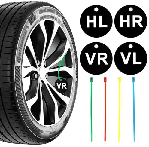 2 Satz Reifenmarker Reifenmarkierer Plättchen Enthalten Kabelbinder Kennzeichnung Reifen Markierung Radmarkierer für PKW SUV Winterreifen Sommerreifen Reifenwechsel