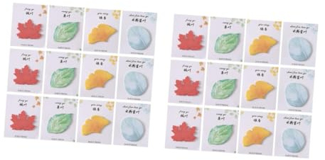Operitacx 2 Ensembles Pense- Feuille Notes Gommes Blanches En Vrac Sec Fourniture Etiquettes Autocollantes Écrire Un Mémo Autocollants Blocs-notes Feuilles Salées 12 Pièces * 2