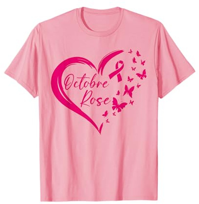 Octobre Rose Sensibilisation Cancer du Sein Ruban Rose Femme T-Shirt