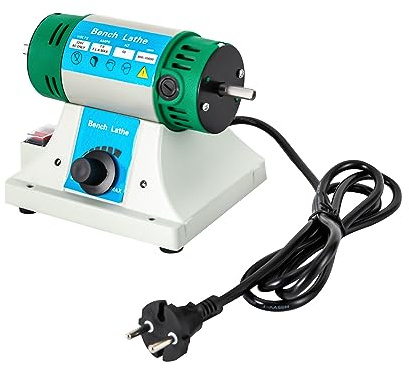 Banco Pulidor de Mesa 320w,Eléctrico Máquina de Pulido Joyería 800 a 10.000 Tr/Min con 2 Ruedas de Tela y 2 Lijadoras de Fibra,Para el Motor de Torre Dental de la Joyería