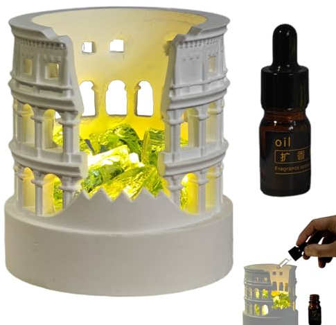 Diffuseur d'huile avec éclairage pour huiles essentielles | Diffuseur de parfum comme lampe sans flamme, lampe de table pour tables et surfaces latérales | Pour salon, méditation, spa spirituel, yoga