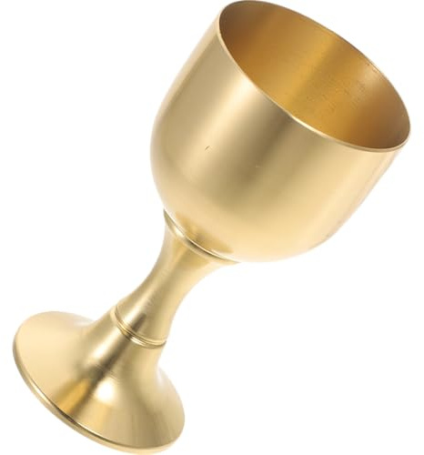 Healeved Cáliz de Altar de Latón Dorado, Copa Sagrada Ligera y Versátil para Comunión y Ceremonias en Casa o Cenas Formales