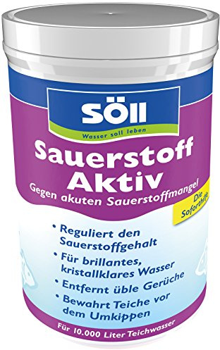 Söll 80473 SauerstoffAktiv, 1 kg - Soforthilfe bei akutem Sauerstoffmangel,Teichpflegemittel zur Entfernung übler Gerüche im Gartenteich Fischteich Koiteich