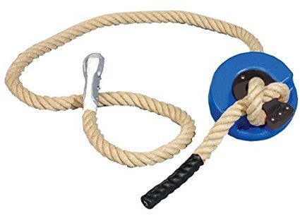 Unbekannt Klettertau 350 cm aus Langhanf mit stabilen Seilhalter (Durchmesser: 30 mm)