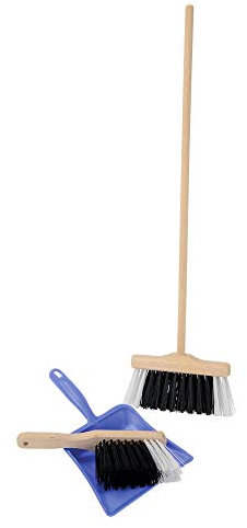Simba 104768644 - Besengarnitur, 2-Fach Sortiert, es Wird nur EIN Artikel geliefert, 1x Stielbesen, 54cm, 1x Besen, 1x Kehrschaufel, Buchenholz, Kunststoff, ab 3 Jahre