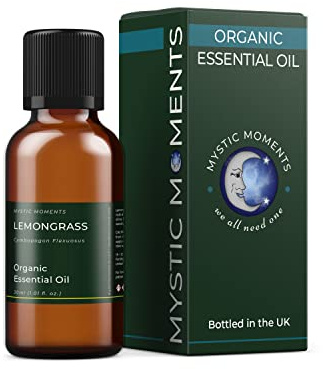 Mystic Moments - Organic Lemongrass Essential Oil 30ml - Pure et Natural Oil for Diffusers, Aromatherapy et Massage Blends Vegan GMO Free