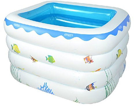 WENJUN Baignoire Carrée Gonflable Gonflable Piscine Bébé Infantile Bébé Nouveau-né (Couleur : Bleu et Blanc, Taille : 120 * 105 * 75cm)