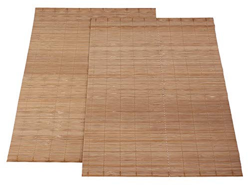 Yibuy Bambus-Tischunterlagen mit Wärmedämmung, rechteckig, 43 x 30 cm, 2 Stück