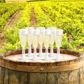 100 BIO BICCHIERI CALICI FLÛTE 100 cc h. 16 PLA TRASPARENTI rigido biodegradabili e compostabili UNI EN13432 smaltiti nel rifiuto umido - flute spumante champagne prosecco