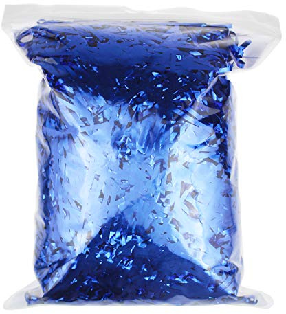 200 Gramm PP Korbschnipsel & Stränge geschreddertes Crinkle Konfetti für DIY Geschenkverpackungen & Korbfüllung (blau)