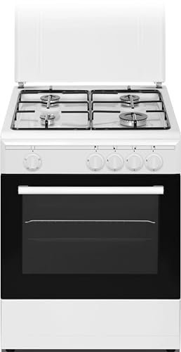 Ducati Cucina a gas 60x60cm 4 fuochi Forno a gas con grill Bianco SD664WGE