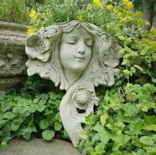 Statuette murale Art Nouveau | Pierre reconstituée béton Décoration extérieure Décoration de jardin