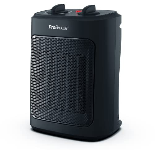 Pro Breeze Calefactor Bajo Consumo 2000W, 3 Niveles de Potencia y Modo Solo Ventilador- Para Casa, Oficina Escritorio, Dormitorio o Terraza - Estufa Eléctrica