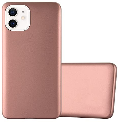 Cadorabo Custodia compatibile con Apple iPhone 12 MINI in ORO ROSA METALLICO - Morbida Cover Protettiva Sottile di Silicone TPU con Bordo Protezione - Ultra Slim Case Antiurto Gel Back Bumper Guscio
