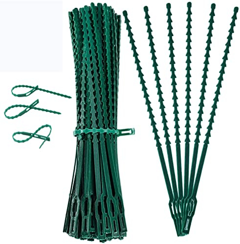 Nothers Verstellbare Pflanzenbinder,100 Stück 17CM Flexible Garten Pflanzen Anbinder Kunststoff Schnellbinder Pflanzenclips,Blumen-Clip für Garten und Pflanzen