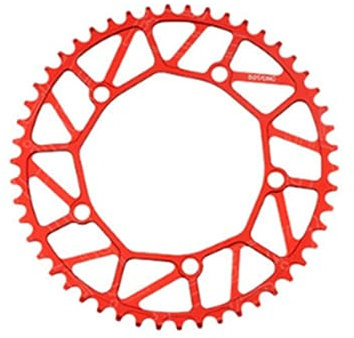 WABTU Kettenblatt Faltrad Zahn Kettenblatt Positiv Negativ Zahn 46/48/50/52/56/58T Kettenblatt BMX Fahrrad Bunte Kurbelgarnitur 130BCD KettenbläTter (Color : 56T red)