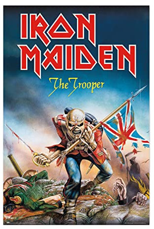 Grupo Erik: Iron Maiden - The Trooper | Poster da Parete Metal Band, 61 x 91,5 cm, Con Carta Lucida e Incorniciabile, Iron Maiden Gadget