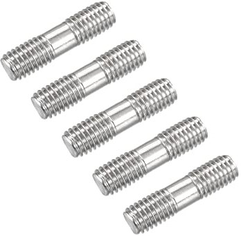 METALLIXITY Doppia Filettata Blocco Viti (M8 Filo 30mm Lunghezza) 5pz, 304 Acciaio Inox Doppio Filettato Stelo Bulloni - per Casa Manutenzione