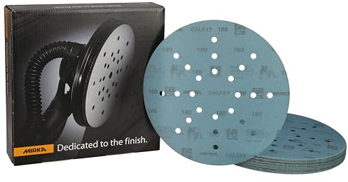 Mirka - disque abrasif autoaggrippant Galaxy 225 mm 24 trous grain 180 | Papier abrasif grain 180 compatible ponceuses à col long 24 trous haute performance pour ponçage bois carrosserie