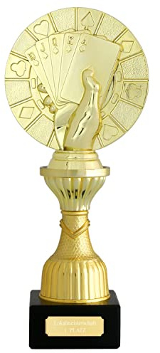 Druckspezialist Skat Karten Pokal CERGY Gold mit Gravur