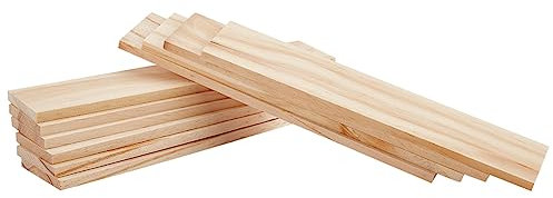 nbeads 20 Stück Unfertige Holzstücke, 20×4cm Rechteck Leere Holzplatten Leere Kiefer Holzplatten Handwerk Holzbrett Für DIY-Karten Kunst Handwerk Projekt