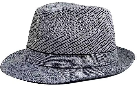 QI YUAN Panama Hut Herren Fedorahut Atmungsaktiver mesh Sommerhut Strandhut Sonnenhut