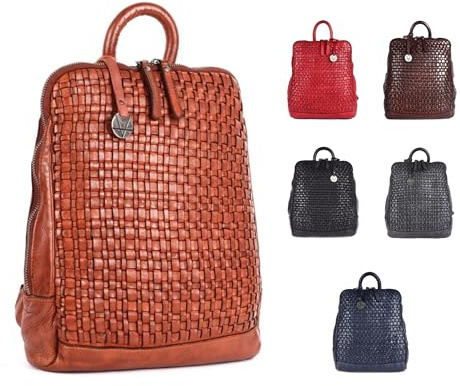 VILENCA HOLLAND Rucksack aus echtem Leder für Herren, lässiger Rucksack für Damen, Bürotasche mit verstellbarem Schultergurt