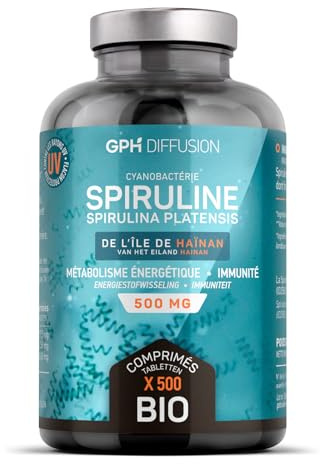 Spiruline/Spirulina Bio 500mg - 500 Comprimés - Métabolisme énergétique - Système immunitaire