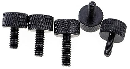 SBTRKT 10 Stück M2-Rändelschraube, schwarz, handfest, Rändelschrauben, Bremssattel, Kameraobjektiv, Schrauben, Positionierung, Mikrobolzen, Kohlenstoffstahl (Size : M2x4-D6x6)