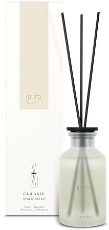 ipuro - Classic Raumduft Blanc - 240ml | Raumerfrischer mit Geranie, Minze & Sandelholz | Frischer Sommerregen Duft | Diffuser mit Stäbchen | Eleganter Lufterfrischer für die Wohnung