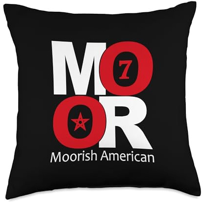 Moorish American Circle 7 Moorish Star Moors Black History Throw Pillow